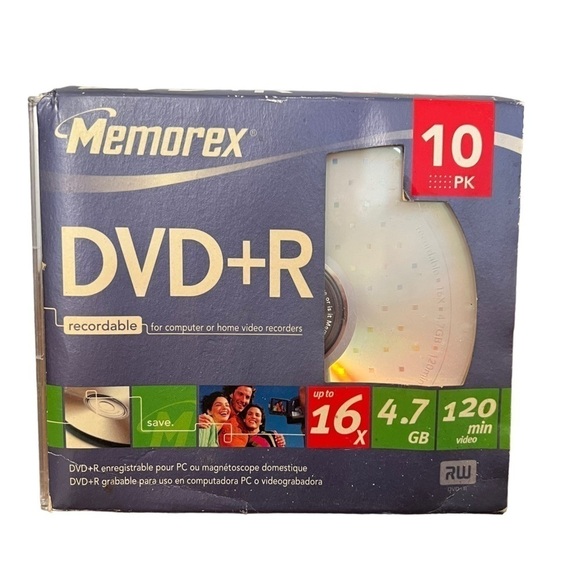 Memorex DVD+R 10 Pack Slim Jewel Cases - Picture 1 of 8